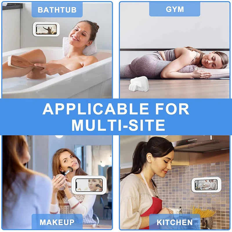 New Rotating Waterproof Bathroom Phone Wall Mount Holder – Adjustable Shower Phone Case for Wall, Bathroom, and Toilet