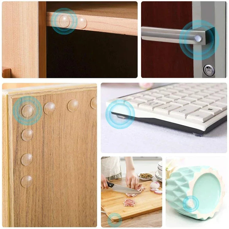 300/100 Pcs Self-Adhesive Clear Rubber Door Stops – Silicone Bumpers, Cabinet Buffers, Furniture Dots, and Protective Pads