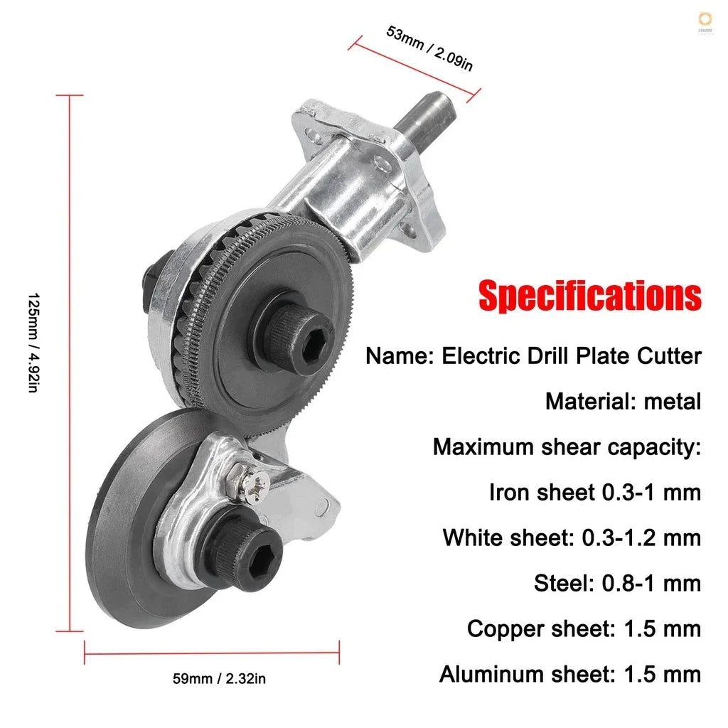 Electric Drill Cutter Attachment – Metal Double-Headed Sheet Cutting Tool for Cutting Plates and Punching Copper