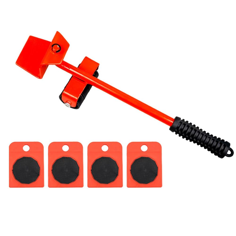 Portable Furniture Moving Lifter for Heavy Objects – Mobile Metal Crowbar Tool with Wheels