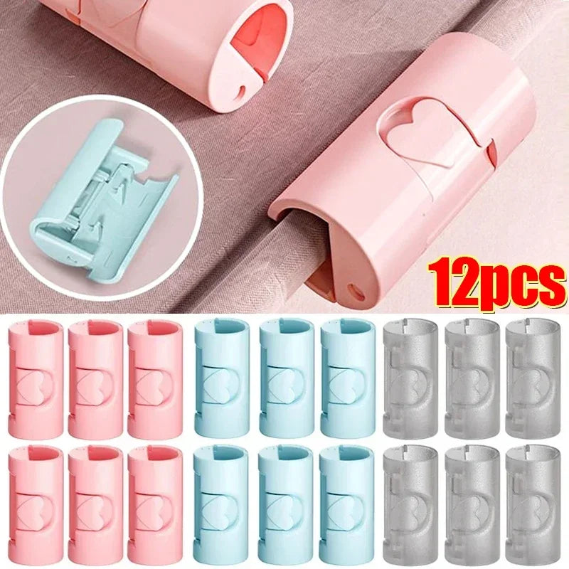 1/12 Pcs Plastic Bed Sheet Clips – Non-Slip Clamp for Quilts, Bed Covers, Curtains, Blankets, and Clothes