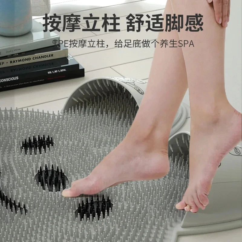 Silicone Rabbit Foot Rubbing Mat – Non-Slip Bathroom Massage Mat for Foot Washing and Peeling