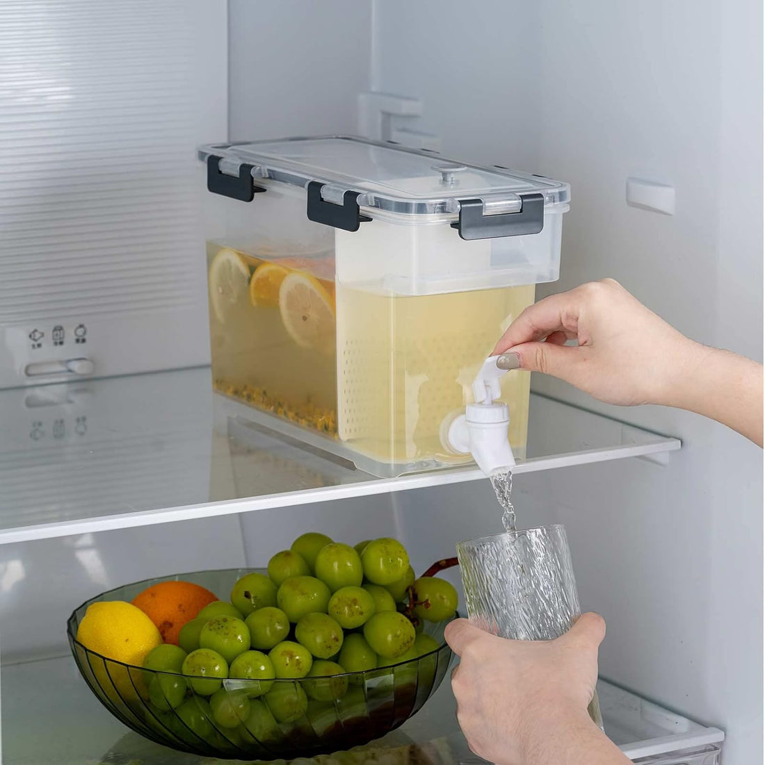 3.5L Cold Beverage Dispenser with Faucet for Fridge and Parties.