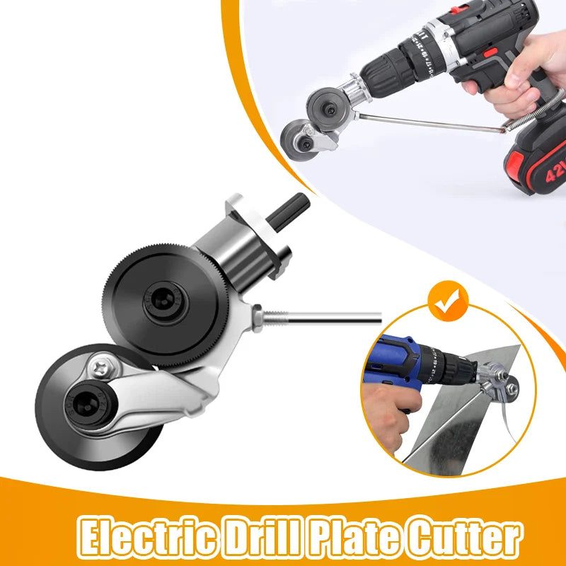 Electric Drill Cutter Attachment – Metal Double-Headed Sheet Cutting Tool for Cutting Plates and Punching Copper