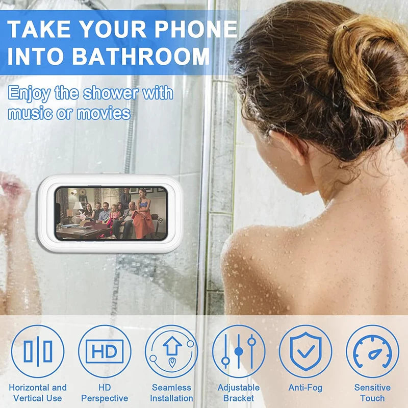 New Rotating Waterproof Bathroom Phone Wall Mount Holder – Adjustable Shower Phone Case for Wall, Bathroom, and Toilet