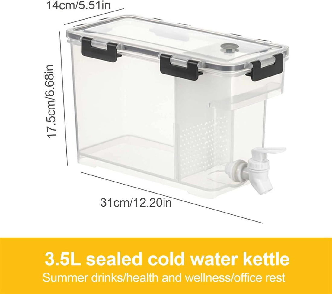 3.5L Cold Beverage Dispenser with Faucet for Fridge and Parties.