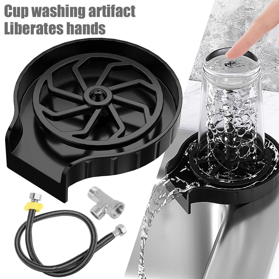 High Pressure Faucet Glass Rinser – Cup Washer for Kitchen Sink, Beer, Coffee, Milk, Tea, and Bar Accessories